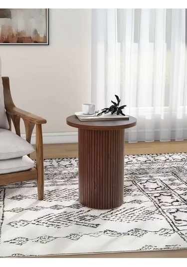 Leonora Bohem Ahşap Yan Sehpa Ceviz