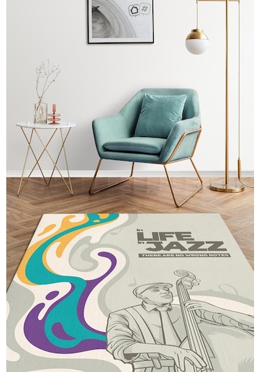 Homshtag Hayatta Ve Cazda Yanlış Nota Yok Çok Renkli Müzik Halısı Çok Renkli