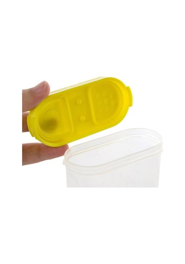 Yeşil Şeffaf Baharat Kavanozları Şeffaf Baharat Kavanozları Çift Kapaklı Mutfak Depolama Yeşil