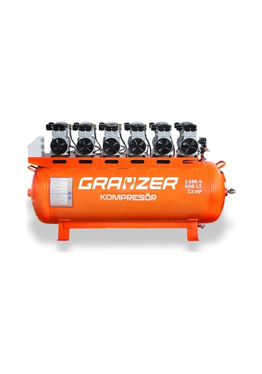 Grayzer GPA1500 500 L 6 Kafa Sessiz ve Yağsız Hava Kompresörü