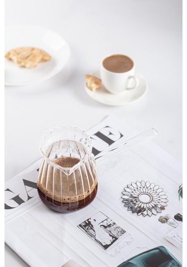 Isıya Dayanıklı Ocakta Kullanmaya Uygun Lüks Borusilikat Cam Cezve 400 Ml