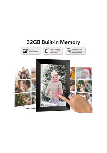 Vtn-3 Dijital Fotoğraf Çerçevesi Wifi 10.1 İnç 32gb Dokunmatik Ekran, Uygulama Üzerinden Fotoğraf/vi