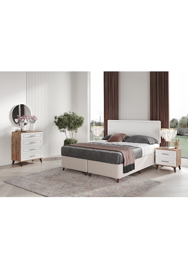 Sport 6 Komple Mdf Atlantik Çam-beyaz Yatak Odası