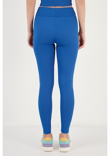 Lela Esnek Slim Fit Toparlayıcı Yüksek Bel Bayan Tayt 5865552 Saks