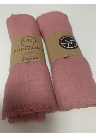 Moda Kaşmir Neo Pamuk Şal Serisi Pembe