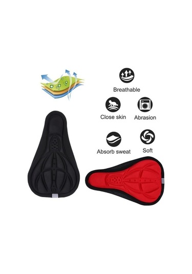 Kırmızı 1 Adet 3d Ped Bisiklet Bisiklet Klozet Kapağı Yastık Bisiklet Bisiklet Koltuk Minderi Silikon Egzersiz Kırmızı