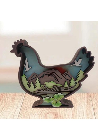 Homyl Tavuk Heykeli El Sanatları Dekoratif Masa Süsü Tezgah