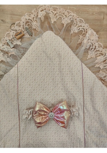 Pembe Kız Bebek Battaniyesi Kundağı Dantelli Duvaklı Mevlütlük Hastane Çıkışı Hediyelik Mevsimlik Pembe