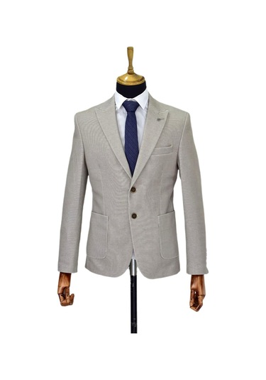 Erkek Tek Spor Ceket Çift Yırtmaçlı Bgl-st04512 Bej