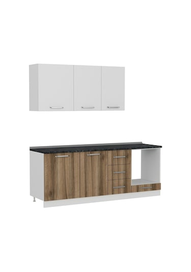 Minar 215 Cm Mutfak Dolabı Beyaz Dore 215-d3