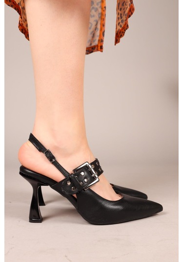 Dainty Troklu Topuklu Ayakkabı Siyah-7945 Siyah