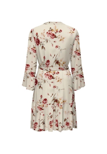 Onlclemmentıne Lıfe 3/4 Dress Wvn Noos Krem Cok Renklı