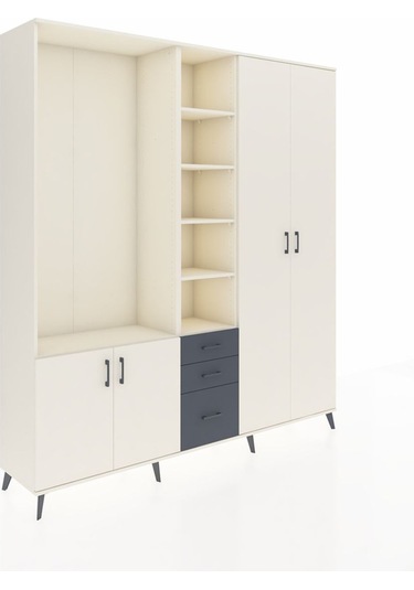 Hyperion Dolap 13 Raflı 3 Çekmeceli 4 Kapaklı 220x44x243 Aytaşı-aytaşı/antrasit Aytası/antrasıt