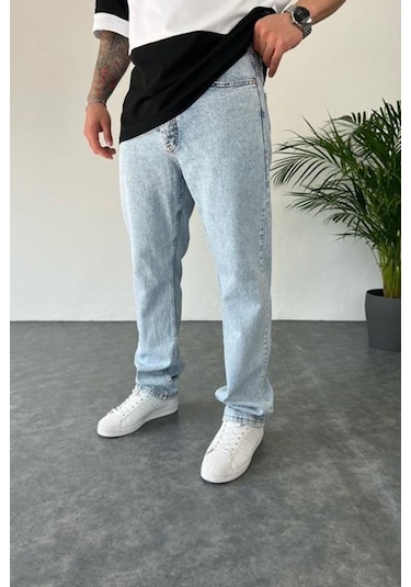 Vikingsjeans Baggy Rahat Kalıp Buz Mavisi Kot Pantolon Açık Mavi