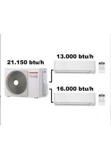 Toshiba 2M 12.000 Btu/H 17.000 Btu/H  Multi Split Inverter Klima