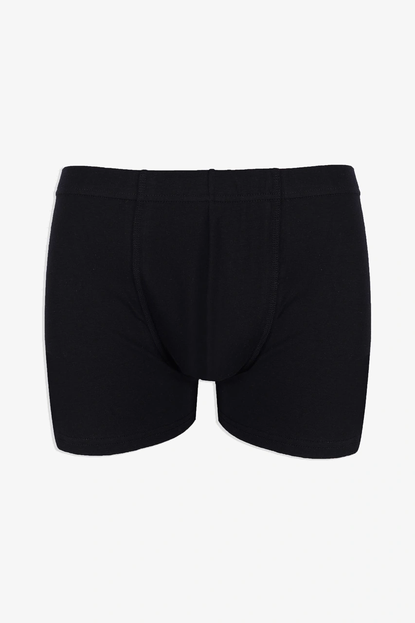 Erkek 2'li Pamuklu Likralı Lastikli Boxer 9177 Siyah
