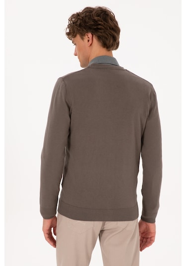 U.s. Polo Assn. Erkek Vizon Hırka Triko 50313702-vr052 Vizon