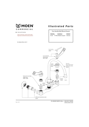 Moen 8126 Commercial M-dura Çift Kulplu Duvar Askısı Utility Musl Diğer