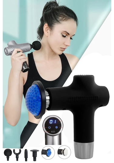 Realx Şarjlı Dijital Sıcak - Soğuk Kompress Özellikli Masaj Tabancası 3 Gri