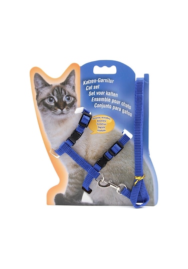 Ayarlanabilir Kedi Gezdirme Tasması 120 CM Mavi