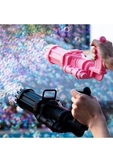 Yılbaşı Hediyeleri Çoklu Köpük Atan Köpük Tabancası Bubbles Gun Baloncuk Tabancası Pilli Köpük Makinası