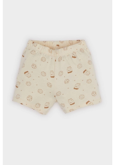 DeFacto Erkek Bebek Pijama Takımı Desenli Kısa Kollu Penye Üst Beli Lastikli Şort E1187A525HSER142 Ekru DeFacto Erkek Bebek Pijama Takımı Desenli Kısa Kollu Penye Üst Beli Lastikli Şort E1187A525HSER142 Ekru