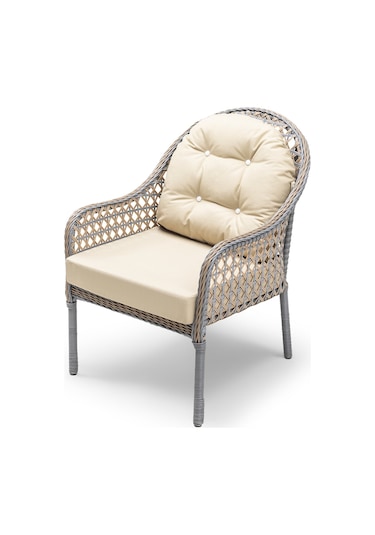 Zen Çay Seti Bahçe ve Balkon Mobilyası Takımı (1+1+Sehpa) Krem