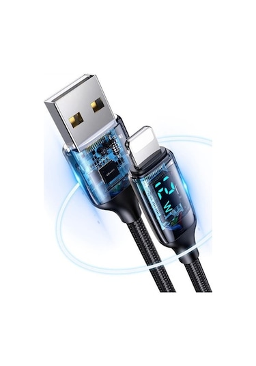 Usams Us-Sj543 Dijital Göstergeli,Çipli,Örgülü, 1.2M 2.4A Lightni