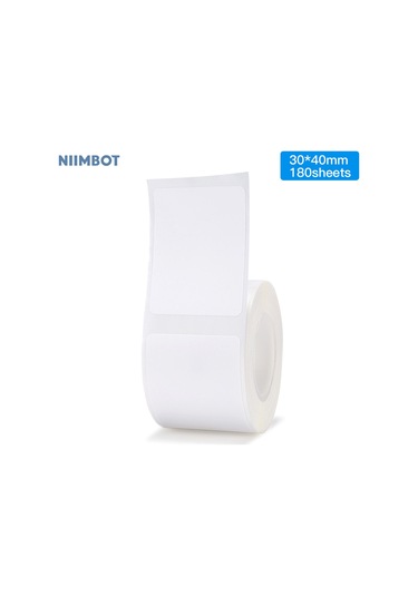 Moveevo Jingchen B3s/b11/b21 Uyumlu Isı Etiket Kağıdı - 30x40mm 180 Adet Beyaz, Suya Dayanıklı, Etiket Sticker, Mürekkepsiz Yazdırma 1 Rulo
