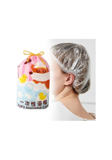 Suntek 100 Adet Tek Kullanımlık Duş Boneleri Elastik Banyo Beyaz