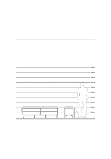 Hyperion Tv Ünitesi Tek Raflı Tek Çekmeceli 176x44x51 Çam-antrasit/aytaşı Antrasıt/aytası