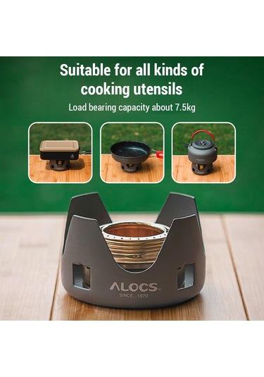 Skycity Alocs Cs-b02 100ml Alüminyum Alkol Ocağı - 140g Hafif, 6 9.8cm Ayaklı, Islaklı Ve Kapaklı Gri