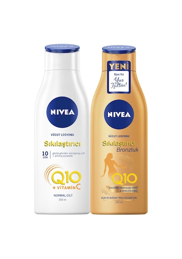 Nivea Q10 Sıkılaştırıcı Vücut Losyonu 250 ML + Sıkılaştırıcı Bronzluk 200 ML
