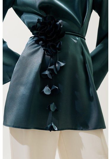 Çiçek Salkımlı Kemer Lacivert Lacivert