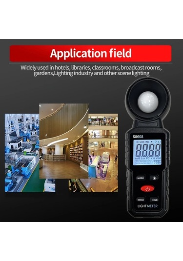 Boatshop1 Siyah Dijital Işık Ölçer Luxmetre 20 Lux 200000 Lux 18500 Fc Aydınlatma Ölçüm Cihazı Pil Dahil Değil