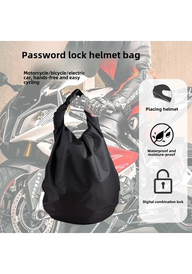 Geeksen 30l Suluğa Dayanıklı Motosiklet Kask Çantası - Dış Mekan, Taşınabilir, Toz Koruma, Büyük Kapasite Depolama Çantası Siyah