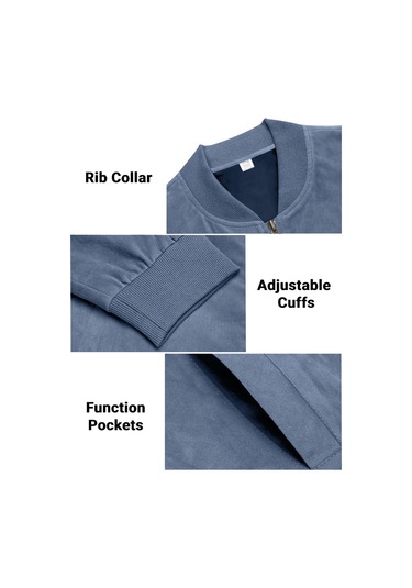 Edwardest Erkek Süet Bomber Fermuarlı Hırka Ceket Yeşil