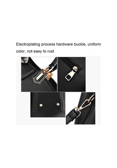 Didadodo 378 Siyah Üç Boyutlu Oymalı Bayan El Çantası, Gümüş Detaylı Siyah