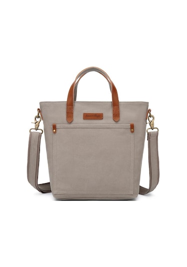 Kanvas Kumaş Kadın Çantası Elden Tutmalı Smart Bags 1328 Gri