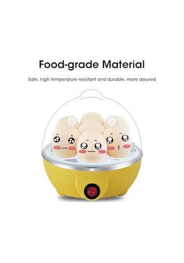 Yumurta Pişirici Otomatik Kapanma Ev 7 Yumurta Çok Fonksiyonlu Buğulanmış White