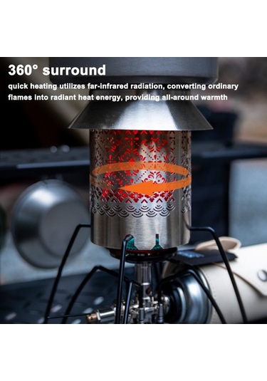 Novahub Portatif Kamp Gaz Ocak Isıtıcı Paslanmaz Çelik Kamp Isıtma Kapağı, Açık Alan Yürüyüşü İçin Depolama Çantası İle