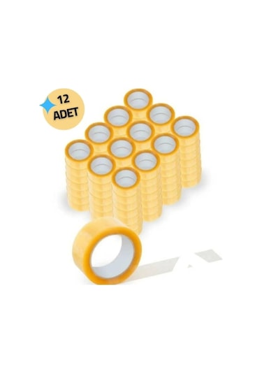 12 Adet 1.kalite Holment Koli Bandı 45mm X 40 Mt Extra Güçlü Yapışkanlı Bant Ambalaj Taşınma Paket 12 Adet