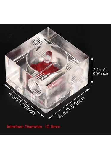 Kosona Bilgisayar Sıvı Soğutma Akış Ölçer, 3 Kanallı Kare Tipi, Akış Hızı Ve Durumu Gözlem, Akrilik Malzeme, Kolay Kurulum