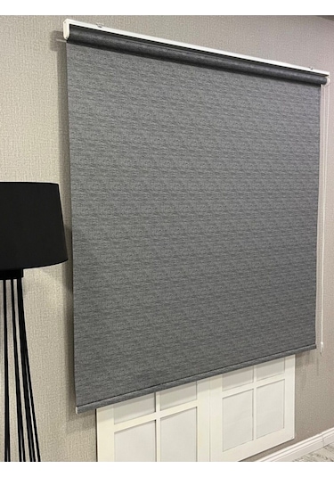 Lüks Güneşlik Düz Stor Perde Antrasit Gri Antrasit Gri