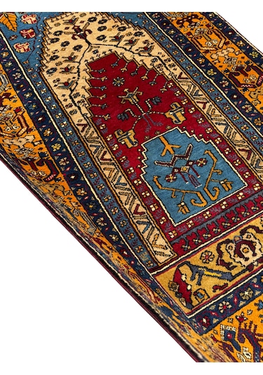 El Dokuma Sıfır Yahyalı Halısı 105x185 Özel Model Yün Namazlık