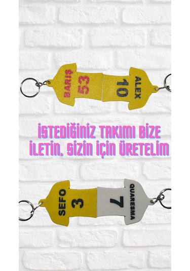 İsme Özel Takım Anahtarlık - 1 Adet Çok Renkli