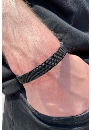 Örgü Hasır Model Kelepçe Unisex Çelik Bileklik Bilezik Scb20