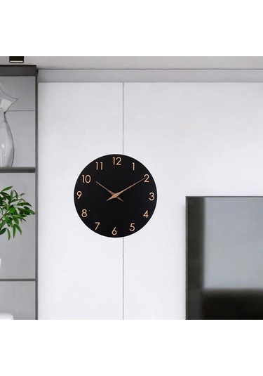 Homyl Duvar Saati 10 ''dekoratif Basit Sessiz Dekor Oturma Odası Siyah