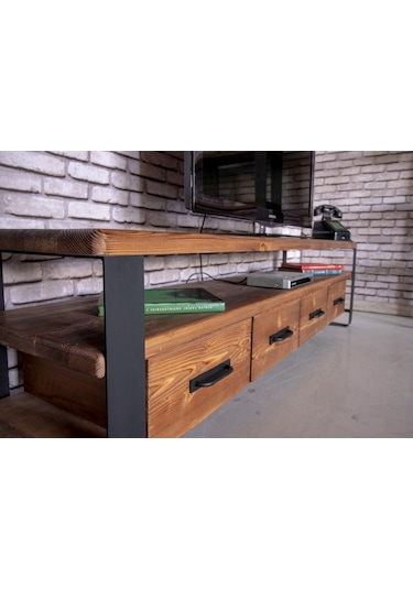 Deryawood Masif Ahşap Çekmeceli Tv Ünitesi (333618863)