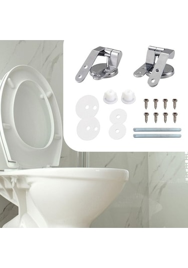 Tongxida Kolay Kurulum, Evrensel Uyumlu Gümüş Gümüş Klozet Kapağı Menteşeleri Seti, Suntek Tuvalet Kapağı Fikstürleri Gümüş